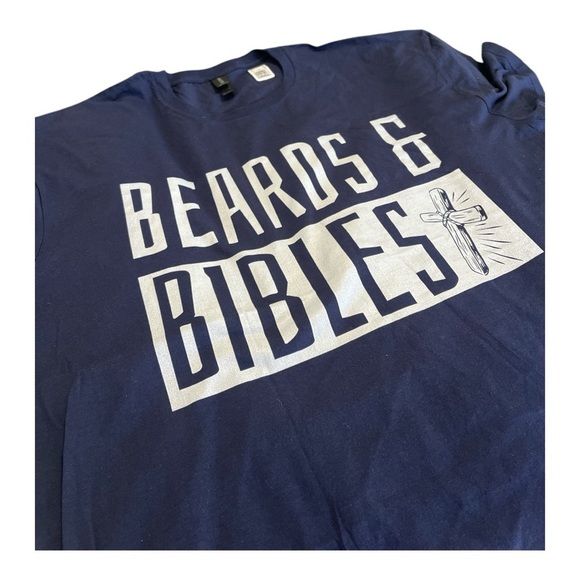 Gildan Navy Blue Beards & Bibles Tee - Picture 5 of 5